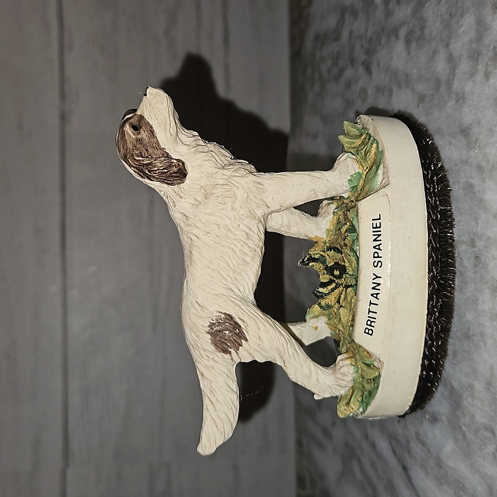 Vintage | Jasco Brittany Spaniel Lint Figurine / Lint Brush